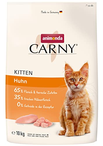 animonda Carny Katzenfutter Kitten – Trockenfutter Katze zuckerfrei und ohne Getreide – mit Huhn, 1 x 10 kg