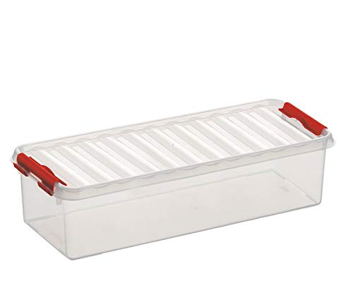 Sunware 6X Q-Line Box - 3,5 Liter - 385 x 140 x 92 mm - transparent/rot
