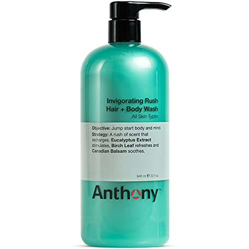 Anthony Invigorating Rush Hair & Body Wash, 32 oz / 946 mL