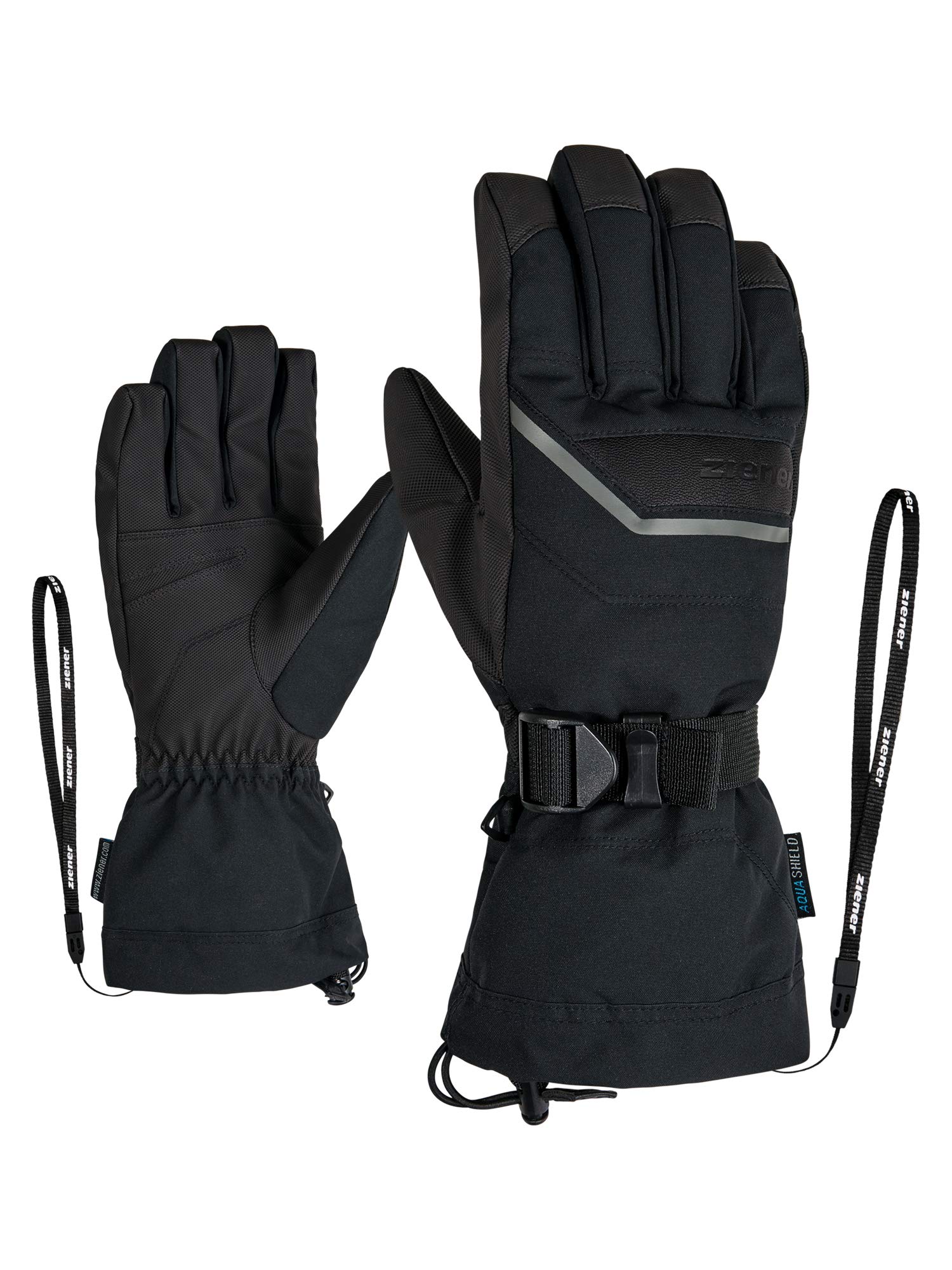 Ziener Erwachsene Ski-Handschuhe/Wintersport, Wasserdicht, Atmungsaktiv Gillian AS, Black, 10,5, 801064