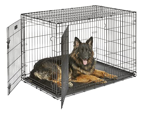 YEKE Midwest Homes for Pets Midwest iCrate Zusammenklappbare Hundebox aus Metall mit Zwei Türen, 121,92 x 76,2 x 83,82 cm