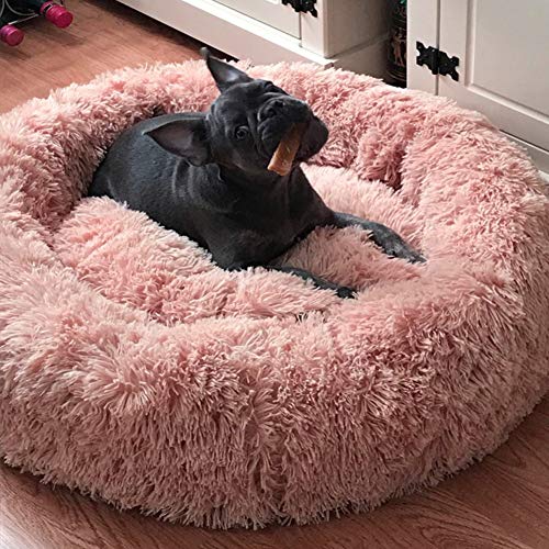 DUCHEN Hundebett/Katzenbett,Donut-Design weich Bett für mittelgroße und große Hunde,Sehr weich, Beruhigendes Hundesofa,Wasserdichter