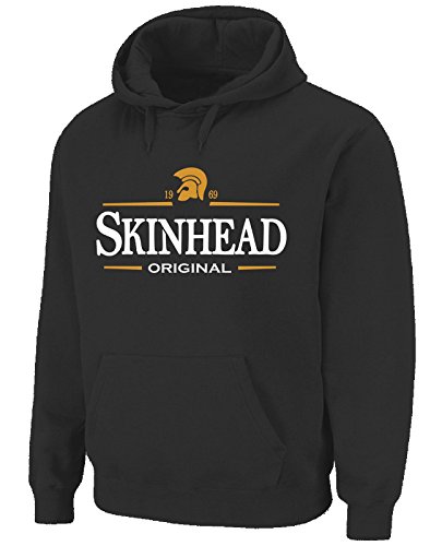 Skinhead Original Logo Northern Soul Herren Pouch Pocket Hoodie Sweatshirt, schwarz, XX-Large