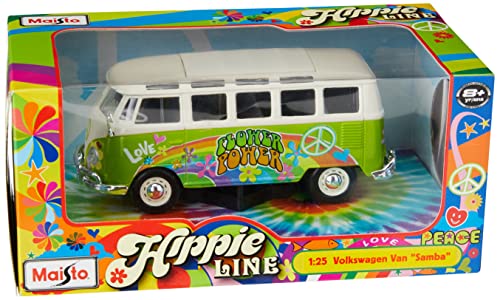 Camper Van VW Samba Bus lila Hippie Line Maisto 1:25 Modellauto [Spielzeug]