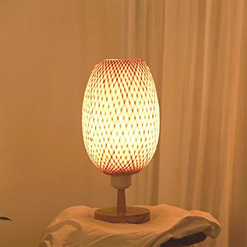 GUANSHAN Bambus gewebte Tischlampe Einfache kleine Bambus gewebte dekorative Tischlampe dekorative Licht Tischbeleuchtung für Schlafzimmer und Wohnzimmer, STYLE 2