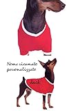 Tipolitographie Ghisleri T-Shirt für Hunde mit Namen Bestickt Farbe weiß-rot Größe M (Inviare Nachricht nach der Bestellung mit dem Name des Hundes)