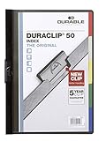 Durable Klemm-Mappe Duraclip Original 50 Index mit Register, 25 Stück, schwarz, 223401