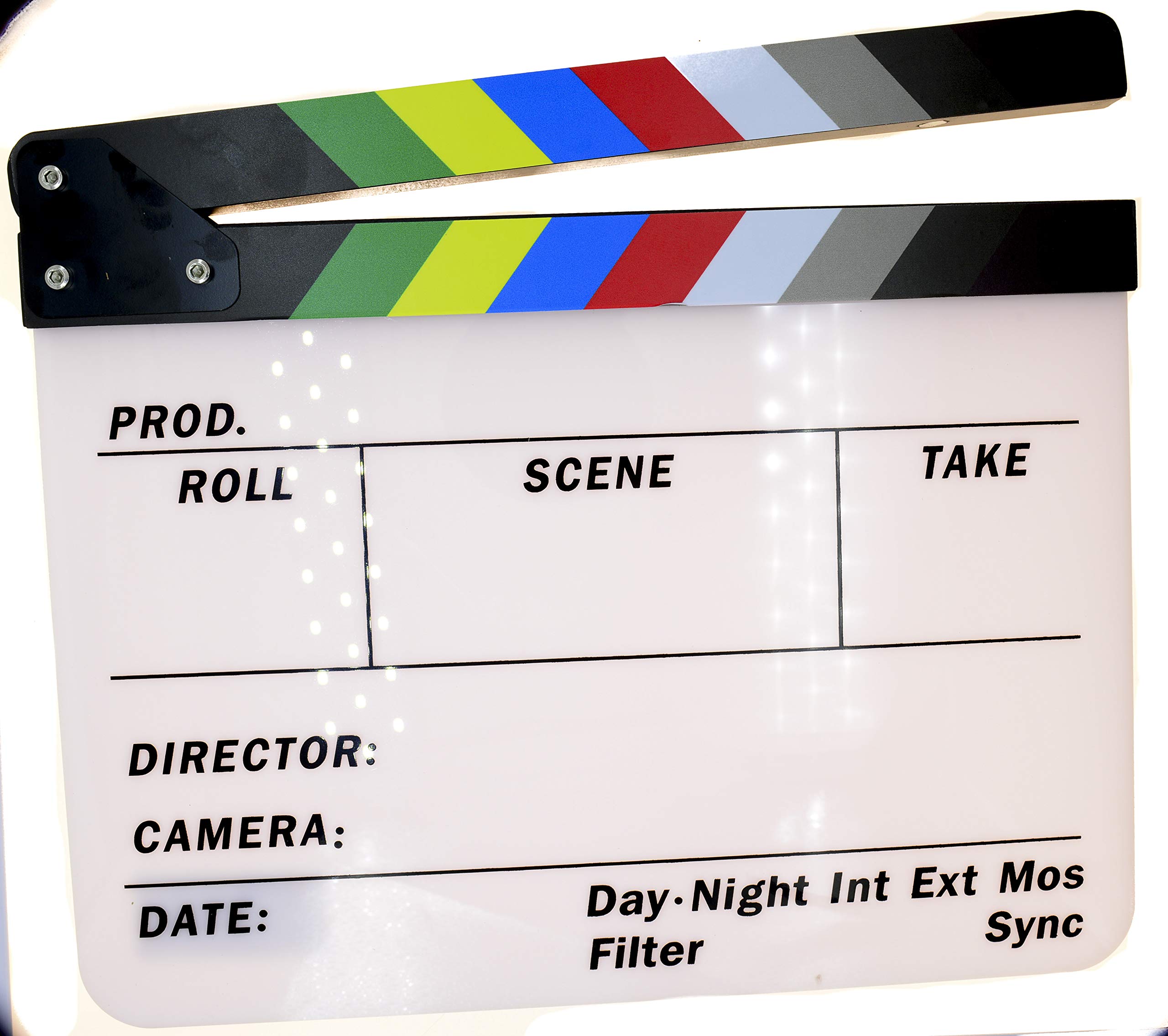 PROtastic® Clapper Board Plexiglas trocken abwischbar für professionelle Filme zum Synchronisieren von Film und Sound