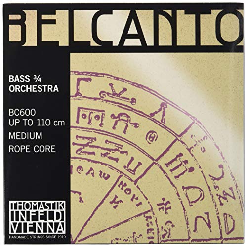Thomastik 644660 Saiten für Kontrabass Belcanto Rope Core Orchesterstimmung, Satz 3/4 mittel für Mensur 1040-1060 mm / 41-41.7 Zoll