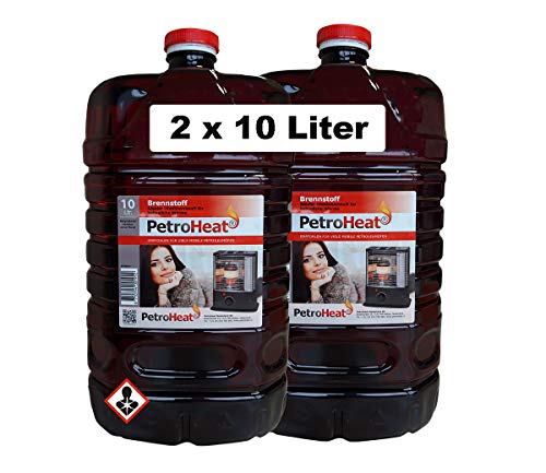 CAGO 2 x Petroleum 10 L Liter Kanister für Petroleum Ofen Heizofen geruchsarm 20