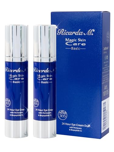 Ricarda M. MSC Basic 24 Hour Eye Cream Duo, 2 x 50 ml, mit Anti-Aging-Wirkstoff KeyFactor365, stärkt & pflegt Wimpern