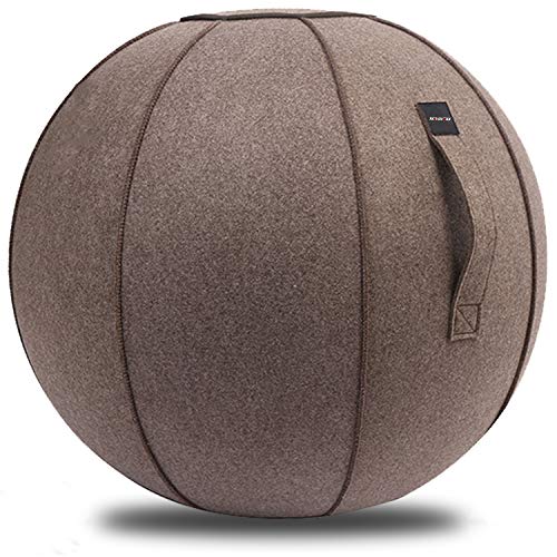 N/N 65 cm Sitzball für Büro, Wohnheim und Zuhause, Pilates-Übung, Yoga-Ball mit Abdeckung, leicht, selbststehend, ergonomische Haltung, aktivierender Gymnastikball mit Griff und Pumpe