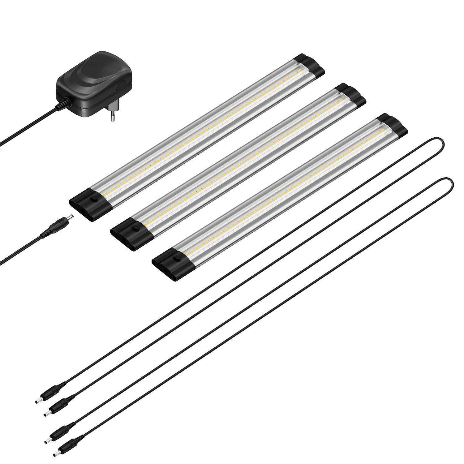 parlat LED Unterbau-Leuchte SIRIS, je 30cm, je 370lm, weiß, 3er Set