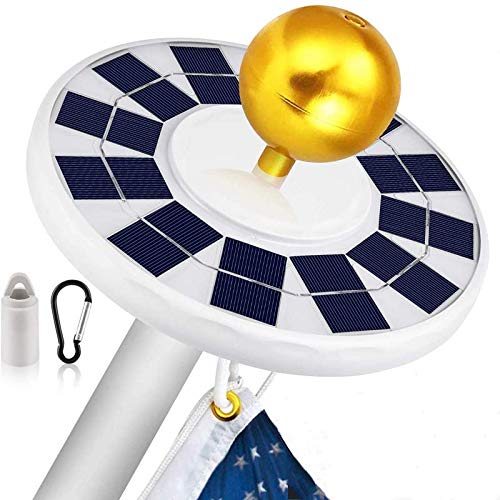 LUXJUMPER Solarbetriebenes Fahnenmastlicht, 128 LEDs Solar Flagpole Light/Solar Fahnenmast/Fahnenstange Licht/Wasserdicht Strahler für die Meisten 15-25ft Flag Pole für Nacht Beleuchtung