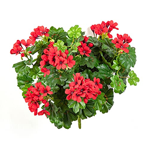 artplants.de Künstliche Geranie KAISA auf Steckstab, rot, 35cm - Künstliche blühende Pflanze