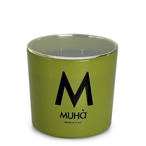 MUHA' | Duftkerze aus grünem Glas, Duft Mosto Supremo, Raumduft, Format 270 g