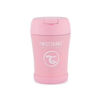 TWISTSHAKE Thermobehälter für Essen Babys und Kinder | 350 ml | Inklusive klappbarem Löffel - Pastel Pink