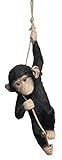 colourliving® AFFE am Seil Gartenfigur Schimpanse am Seil Deko Figur Tierfigur Kletteraffe