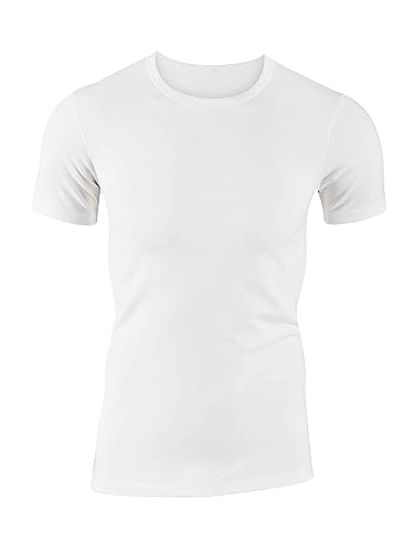 Calida Herren T-Shirt Evolution Unterhemd, (Weiss 001), Large (Herstellergröße: L = 52/54)