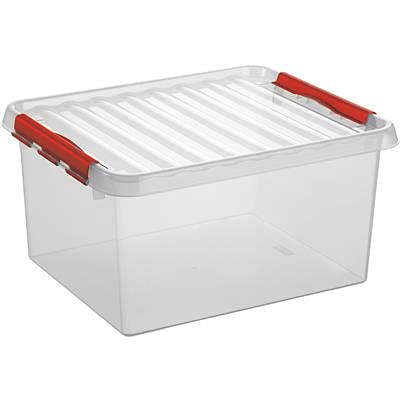 Sunware Q-Line Box - 36 Liter - 500 x 400 x 260mm - transparent/rot