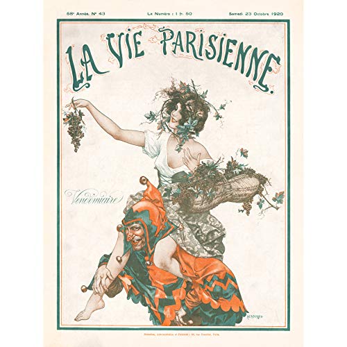 La Vie Parisienne Autumn Jester Harvest Magazine Cover Large XL Wall Art Canvas Print Herbst Cover der Zeitschrift Startseite Wand