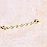 ABWYB Goldene Doppelstab-Handtuchstange, europäischer Kupfer-Handtuchhalter, Badezimmer-Zubehör, D 70 cm