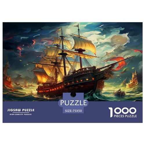 Colorful Oil Painting of A Sailboat Puzzle 1000 Teile Für Erwachsene Lernspiel Geburtstag Wohnkultur Family Challenging Games Stress Relief Toy 1000pcs (75x50cm)