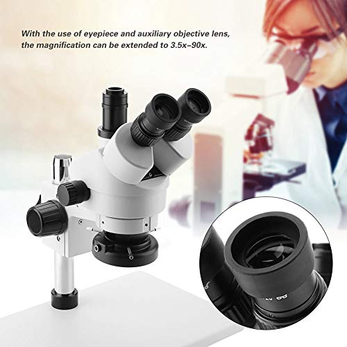 Trinokulares Stereomikroskop Hochwertiges optisches System 30-165 mm Arbeitsabstand für die Elektronikindustrie, Hardware-Verarbeitung, Schmuckarchäologie(European regulations)