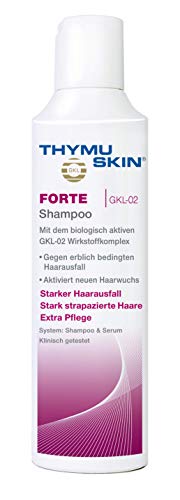Thymuskin Forte Shampoo - Mittel gegen starken Haarausfall für Frauen & Männer - aktiviert neuen Haarwuchs - durch klinische Studien bestätigt - keine Nebenwirkungen - Premium Pflegesubstanzen - 100ml