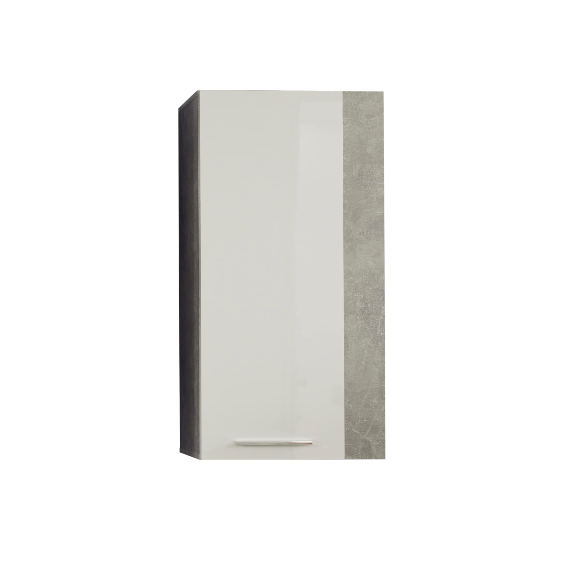 trendteam smart living - Hängeschrank Wandschrank - Wohnen - Rock - Aufbaumaße (BxHxT) 52 x 103 x 31 cm - Farbe Stone mit Weiß Hochglanz - 182653735