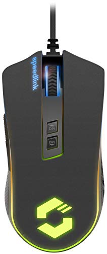 SPEEDLINK Orios RGB Gaming Mouse - USB-Gaming Maus mit RGB-Beleuchtung (7 programmierbare Tasten - High-end-Gaming-Sensor Pixart 3325 mit 5.000Dpi - 1.000Hz Polling Rate), Schwarz (Generalüberholt)