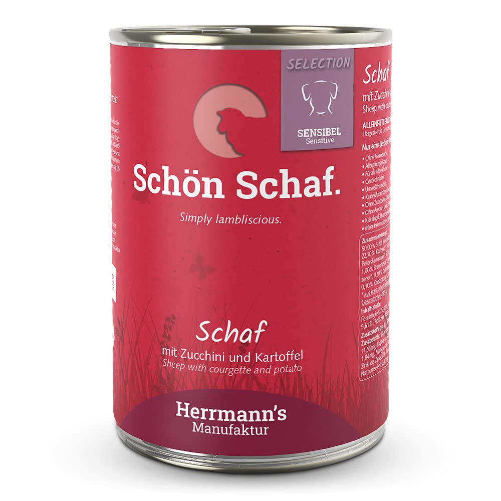 Herrmann's - Selection Sensibel Schaf mit Zucchini und Kartoffeln - 12 x 400g - Nassfutter - Hundefutter