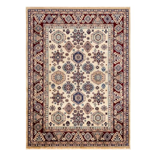 mynes Home Klassischer Orient Teppich Hochwertiger Webteppich Blau Rot Creme Beige mit Orientalischem Muster (Beige, Rot, 160 x 240 cm)