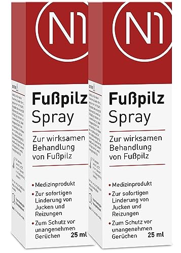 N1 Fußpilz Spray 50 ml - lindert Juckreiz & Reizungen - Fußpilz Creme/Hautpilz Creme - Medizinprodukt - Fusspilz Behandlung schnell intensiv Creme - Fusspilzmittel Spray