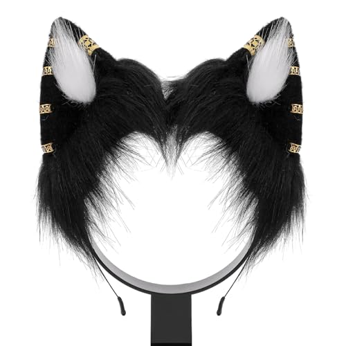 NYCEMAKEUP Cosplay-Füchs-Ohr-Haarband mit Legierungs-Ohrringen, für Damen, Teenager, Stirnband für Film-Enthusiasten, Themen-Versammlungen, Haarband, Halloween, Stirnbänder für Damen, Halloween,