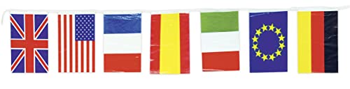 Internationale Girlande Plastikflaggennationen USA Europa