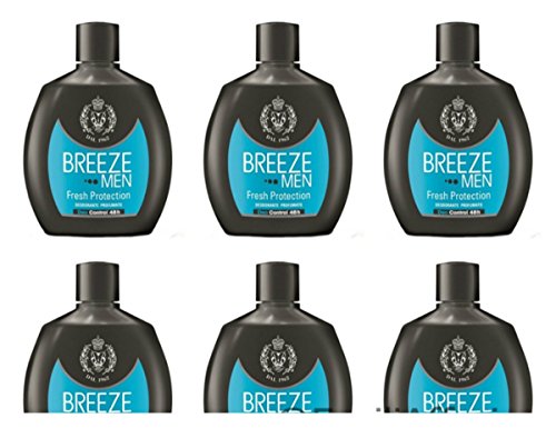 6 x Stück Breeze Men Fresh Protection Deodorant Körper für Herren No Gas 48h