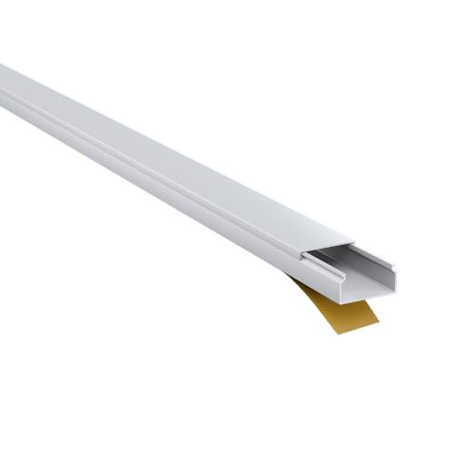 Kabelkanal aus hochwertigem PVC weiß Selbstklebend 2m - 5 Stück - 20x10mm