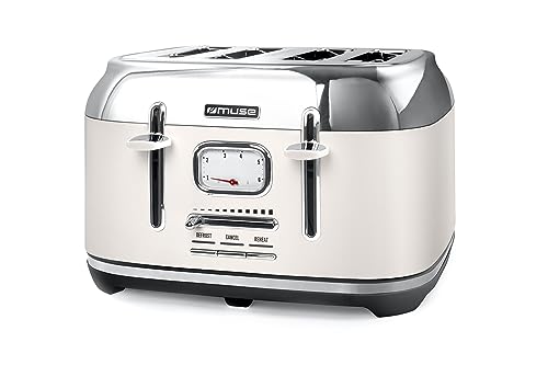 Edelstahl-Toaster weiß MS-131 SC 4 Scheiben