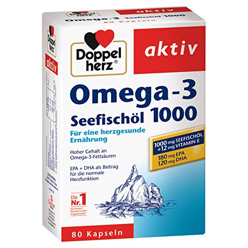 Doppelherz Omega-3 Seefischöl 1000mg 80 Kapseln, 3er Pack (3 x 80Kapseln)