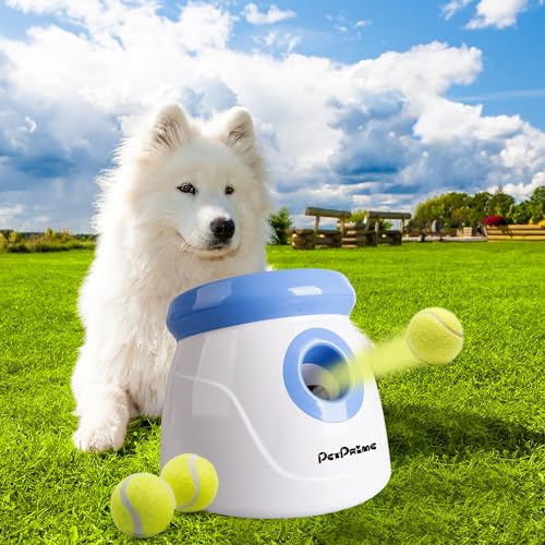 Pet Prime Automatischer Ballwerfer interaktive Ballwurfmaschine 3 Tennisbälle inklusive- Mini Style, White interaktive Ballwurfmaschine…