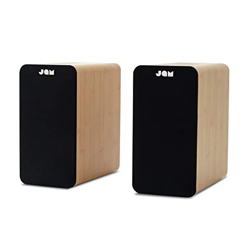 Jam Bluetooth Bookshelf Speakers - Kompaktes, netzbetriebenes Doppellautsprechersystem, Aux-in-Funktion, 8-mm-Treiber, High-Definition-Verstärker, sattere Bässe, feinere Akustik - Holz