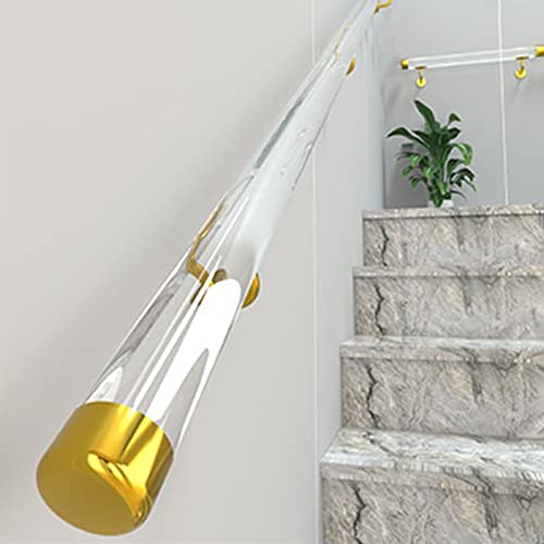 LXLZYXSF Handläufe für Treppen Transparentes Acryl Wandhalterung Haltegriffe Treppe Handlauf Für Ältlich Eltern Veranda Support-Leiste Mit Beschlägen (Color : Clear, Size : 100cm/3.3ft)