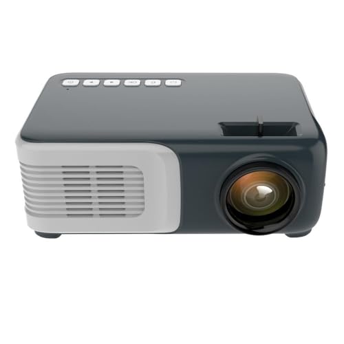 Kabelloser Mini-Projektor mit Lautsprechern, Fernbedienung Schwarz / Weiß