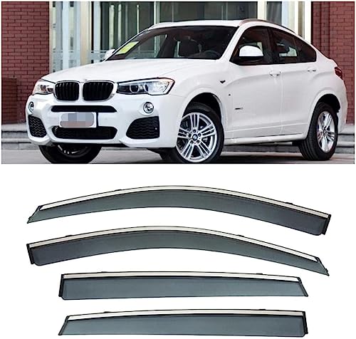 HMLTD 4 Stück ABS Windabweiser für BMW X4 2014-2017, Einfache Montage Windabweiser vorne und hinten, Auto Sonnenschutz, Autozubehör