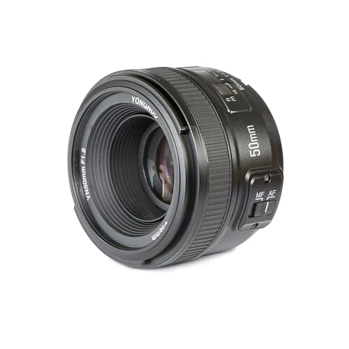 Yongnuo YN50 mm Nikon – Objektiv für Kameras DSLR (F/1.8, 58 mm, AF/MF), Schwarz
