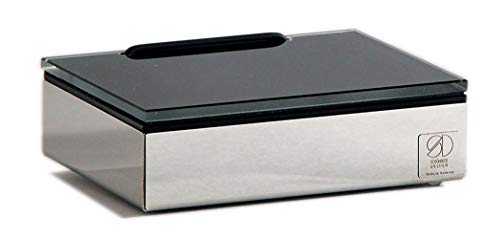 Schönbeck Design Feuchttücherbox aus poliertem Edelstahl und Glas schwarz