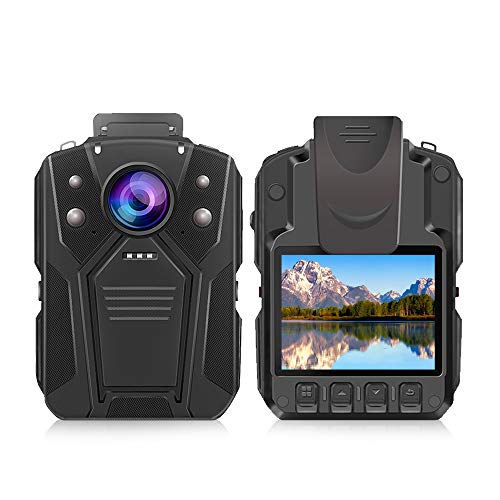 CAMMHD-Körperkamera HD 1296P-Polizeikamera, Zwei Batterien, mit Infrarot-Nachtsicht, 36 Millionen Pixel, Wasserdichter Rekorder, Tragbare Kamera, 32GB