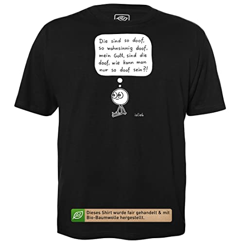 Newtons erstes Gesetz - Herren T-Shirt für Geeks mit Spruch Motiv aus Bio-Baumwolle Kurzarm Rundhals Ausschnitt, Größe L