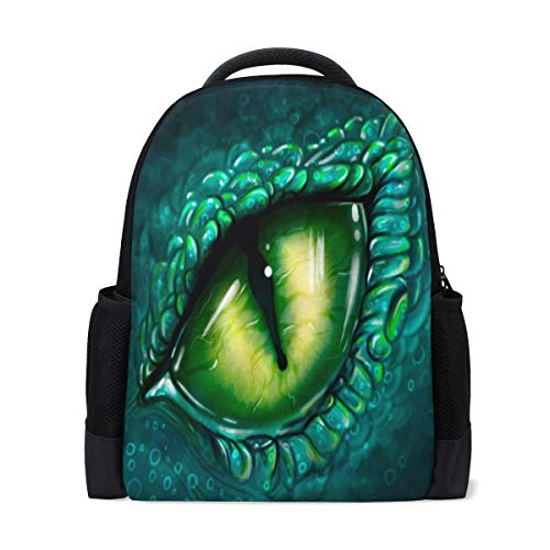 Eye of Dragon Dinosaurier-Rucksack, für die Schule, Buchtasche, Tier-Meerjungfrau-Waage, für Outdoor, Business, Wandern, Rucksäcke für Campen, Studenten, Frauen, Herren